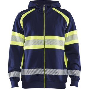 Blåkläder - 3552-1158 - Hoodie - Marine/High Vis Geel - Katoen/Polyester