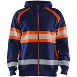 Blåkläder - 3552-1158 - Hooded Sweatshirt - High Vis - Marineblauw/Oranje - Katoen/Polyester