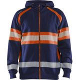 Blåkläder - 3552-1158 - Hooded Sweatshirt - High Vis - Marineblauw/Oranje - Katoen/Polyester