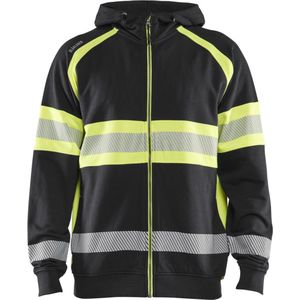 Blåkläder - 3552-1158 - Hooded Sweatshirt - Zwart/High Vis Geel - Katoen/Polyester