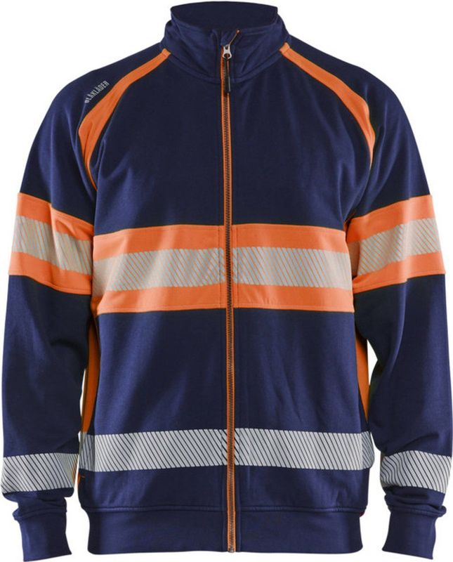 Blåkläder - 3551-1158 - Sweater - High Vis - Marineblauw/Oranje - Katoen/Polyester
