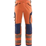 Blaklader High Vis werkbroek met 4-weg stretch zonder spijkerzakken 1197-1642 - High Vis Oranje/Marineblauw - C54
