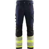 Blaklader werkbroek met 4-weg stretch zonder spijkerzakken 1193-1642 - Marine/High Vis Geel