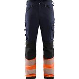 Blaklader werkbroek met 4-weg stretch zonder spijkerzakken 1193-1642 - Marineblauw/Oranje
