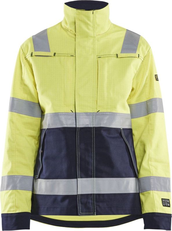 Blåkläder 4091-1514 Multinorm Damesjack High Vis Geel/Marineblauw maat L