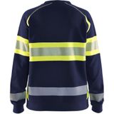 Blaklader 3409-1158 Dames Sweatshirt High Vis - Marine/High Vis Geel