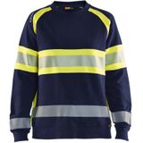 Blaklader 3409-1158 Dames Sweatshirt High Vis - Marine/High Vis Geel