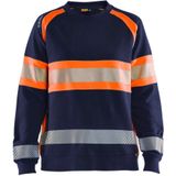 Blaklader 3409-1158 Dames Sweatshirt High Vis - Marineblauw/Oranje