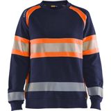 Blaklader 3409-1158 Dames Sweatshirt High Vis - Marineblauw/Oranje