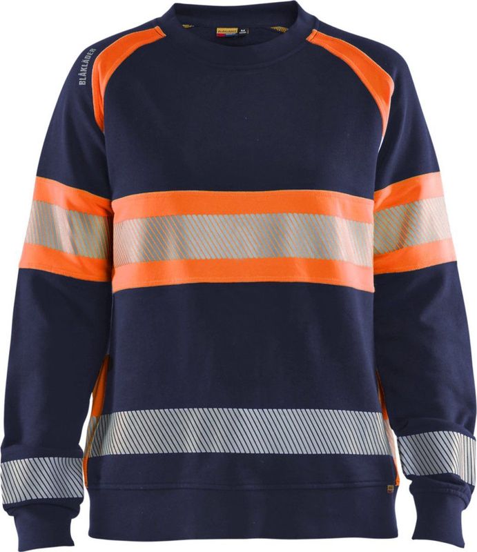Blaklader 3409-1158 Dames Sweatshirt High Vis - Marineblauw/Oranje
