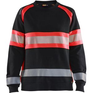 Blaklader 3409-1158 Dames Sweatshirt High Vis - Zwart/High Vis Rood