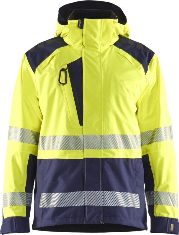 Blåkläder 4435-1987 Shelljack High Vis High Vis Geel/Marineblauw maat 4XL