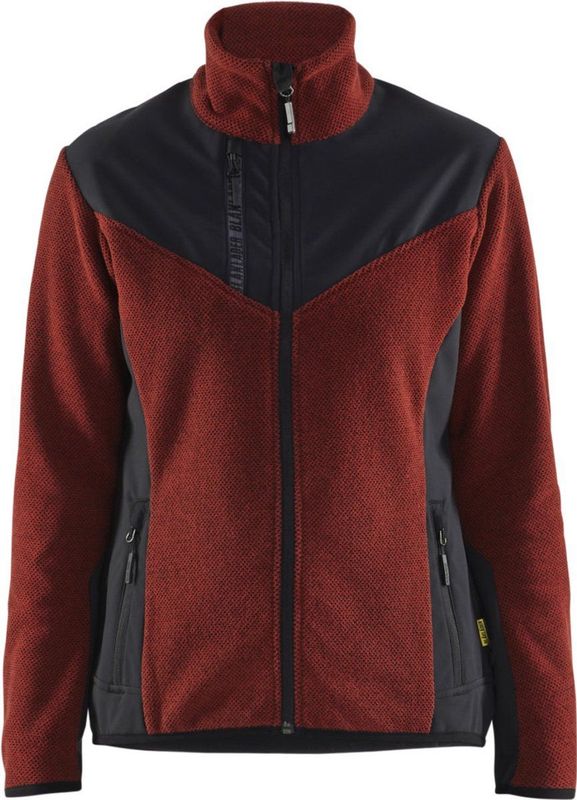 Blaklader 5943-2536 Dames gebreid vest met softshell - Gebrand rood/Zwart