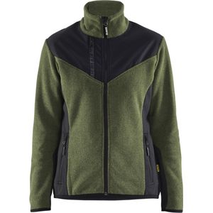 Blaklader 5943-2536 Dames gebreid vest met softshell - Herfstgroen/Zwart