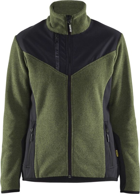 Blaklader 5943-2536 Dames gebreid vest met softshell - Herfstgroen/Zwart