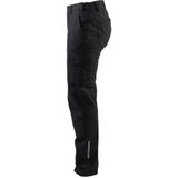 Dames Werkbroek - Stretch - Zwart - Katoen - Reflecterende Details