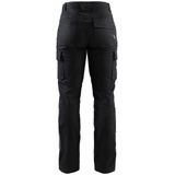 Dames Werkbroek - Stretch - Zwart - Katoen - Reflecterende Details