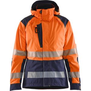 Blåkläder 4436-1987 Dames Shelljack High Vis High Vis Oranje/Marineblauw maat S