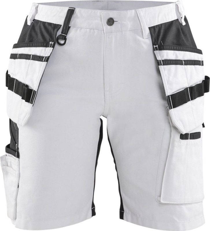 Blåkläder 7171-1000 Dames Schildersshort met stretch X1900 Wit/zwart maat C32