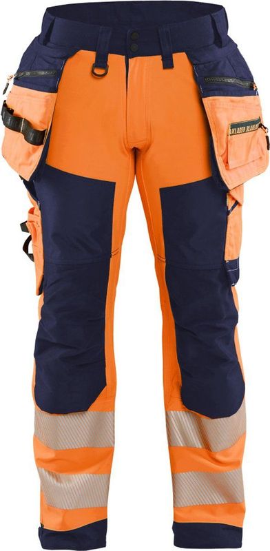 Blåkläder - 1820-2513 - Softshell Werkbroek - Oranje/Marineblauw - High Vis