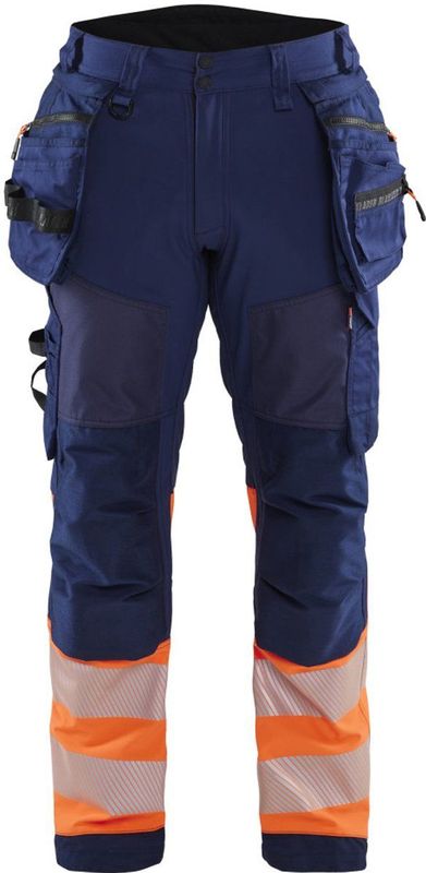 Blaklader 1821-2513 Softshell Werkbroek High Vis - Marineblauw/Oranje