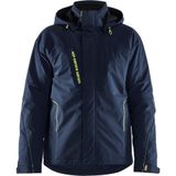 Blåkläder 4484-1917 Lichtgewicht gevoerde winterjas 4-weg stretch Donker marineblauw/High vis geel maat 4XL