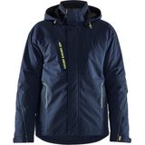 Blåkläder 4484-1917 Lichtgewicht gevoerde winterjas 4-weg stretch Donker marineblauw/High vis geel maat 4XL