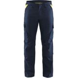 Blåkläder - Industry Stretch - Werkbroek - Donkerblauw Geel - Met Kniezak - Reflecterend