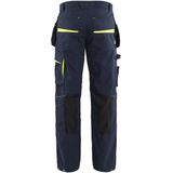 Blåkläder - 1496-1330 - Werkbroek - Donker Marineblauw/High Vis Geel - Met Stretch en Spijkerzakken
