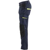 Blåkläder - 1496-1330 - Werkbroek - Donker Marineblauw/High Vis Geel - Met Stretch en Spijkerzakken