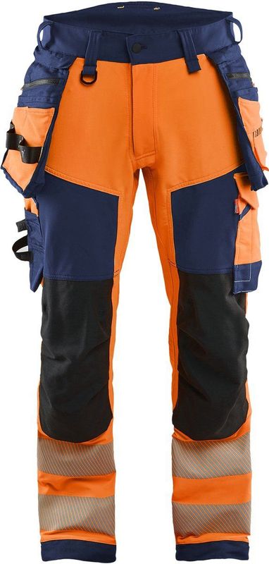 Blåkläder - 1122-1648 - High Vis Werkbroek - Oranje/Marineblauw - 4-weg Stretch