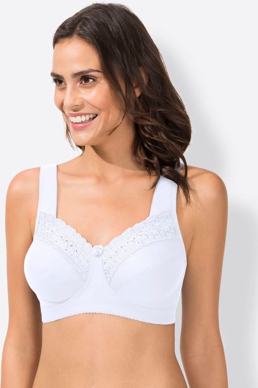 Miss Mary of Sweden - Broderie Anglaise - Comfortbeha zonder Beugel - Wit - 90D