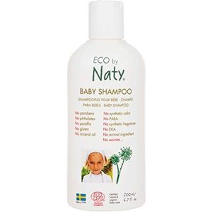 Eco by Naty Babyshampoo, ecologische plantaardige ingrediënten met 0% parfum, hypoallergeen en dermatologisch getest, 200 ml fles