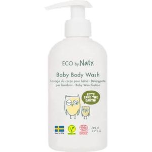 Eco by Naty Baby Lichaam Wassen - Reinigende, hypoallergene douchegel, lichaamswas op basis van planten met aloë vera en voedende olie (fles van 200 ml)