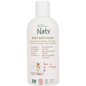 Eco by Naty Babybadschuim, ecologische plantaardige ingrediënten met 0% parfum, hypoallergeen en dermatologisch getest, 200 ml fles