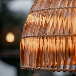 PR Home buiten hanglamp Lace natuurvezel, stekkerkabel, Ø37cm