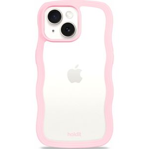Holdit Wavy Case voor de Apple iPhone 13/14/15/16e - Transparent / Pink