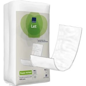 Abena Let Super Airlaid Inlegverbanden - 100 Stuks - Voor extra Absorptie - Geschikt voor Mannen en Vrouwen - 12 x 32 cm