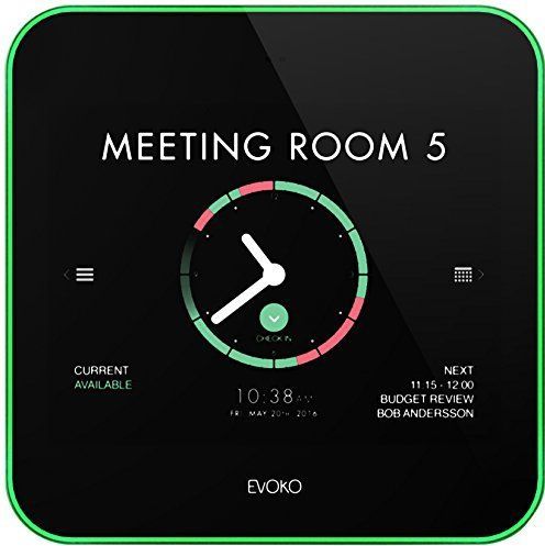 Evoko Liso - Room Manager with 8"  capasitive touch w/8" Touch  Display, RJ45, PoE, Wi-Fi, Wall & Glass mounting kit (w/o PSU)