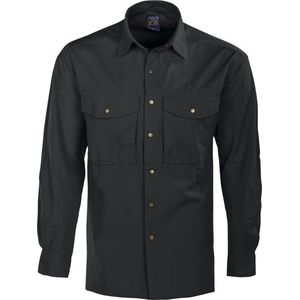 Hemd - Marineblauw - Katoen - Lange Mouwen - Drukknopen