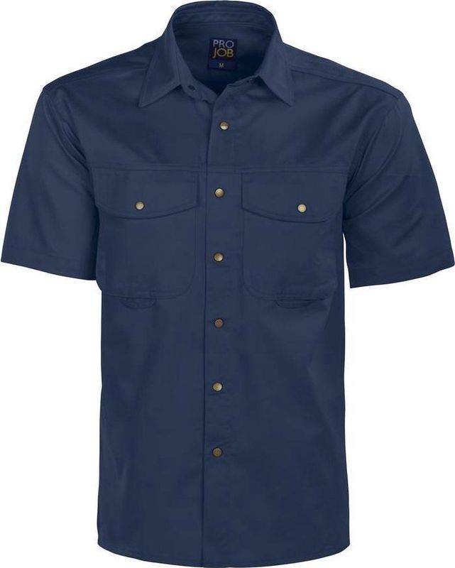Projob - 4201 - Overhemd - Korte Mouwen - Blauw - Katoen
