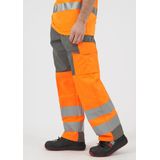 Projob 6501 Signalisatiebroek Met Kniezakken en Iso 20471 Klasse 2 646501 - Oranje
