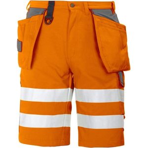 ProJob 6503 SIGNALISATIESHORT MET SPIJKERZAKKEN EN ISO 20471 KLASSE 2 646503 - oranje/grijs