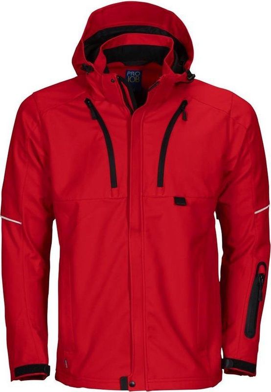 Projob - 3406 Softshell Jas - Rood - Drielagig - Wind- en Waterafstotend