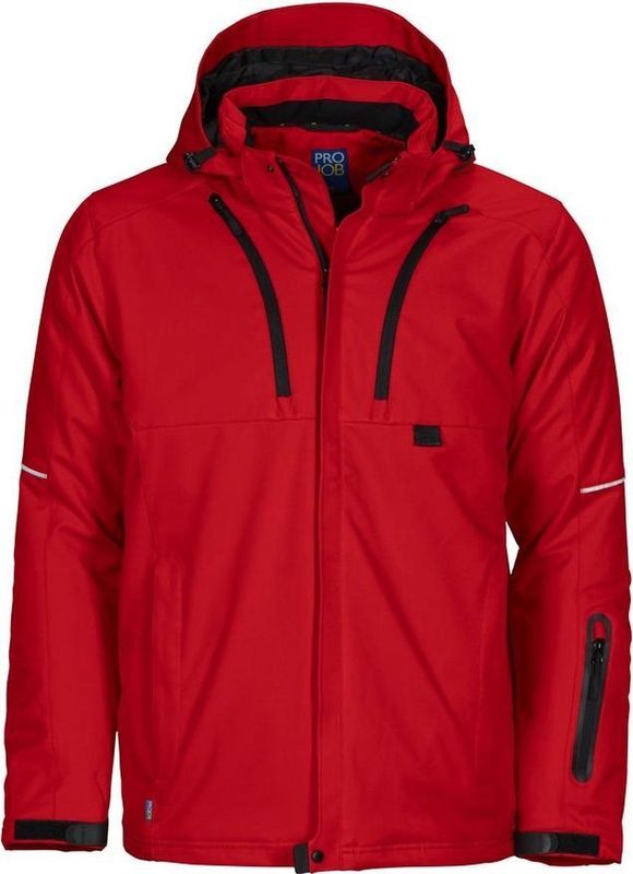 Projob - 3407 - Softshell Jas - Rood - Gevoerd - Wind- en Waterafstotend