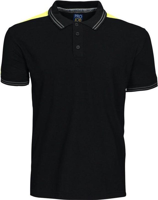 ProJob 2018 POLO MET FLUO INZETSTUKKEN 642018 - Zwart
