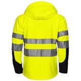Projob 6419 Ongevoerde Signalisatiesoftshell - Geel - 100% Polyester - Reflecterende Details