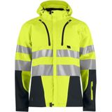 Projob 6419 Ongevoerde Signalisatiesoftshell - Geel - 100% Polyester - Reflecterende Details