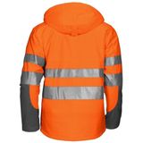 Projob 6420 Gevoerde Softshell - ISO 20471 Klasse 3/2 - Oranje/Grijs