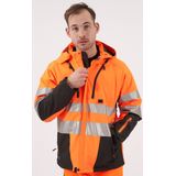 Projob 6420 Gevoerde Softshell - ISO 20471 Klasse 3/2 - Oranje/Grijs